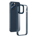 Baseus Crystal iPhone 13 Pro Max Kılıf Jel Çerçeve Zırhlı Silikon Kılıf-(5775) - Mavi