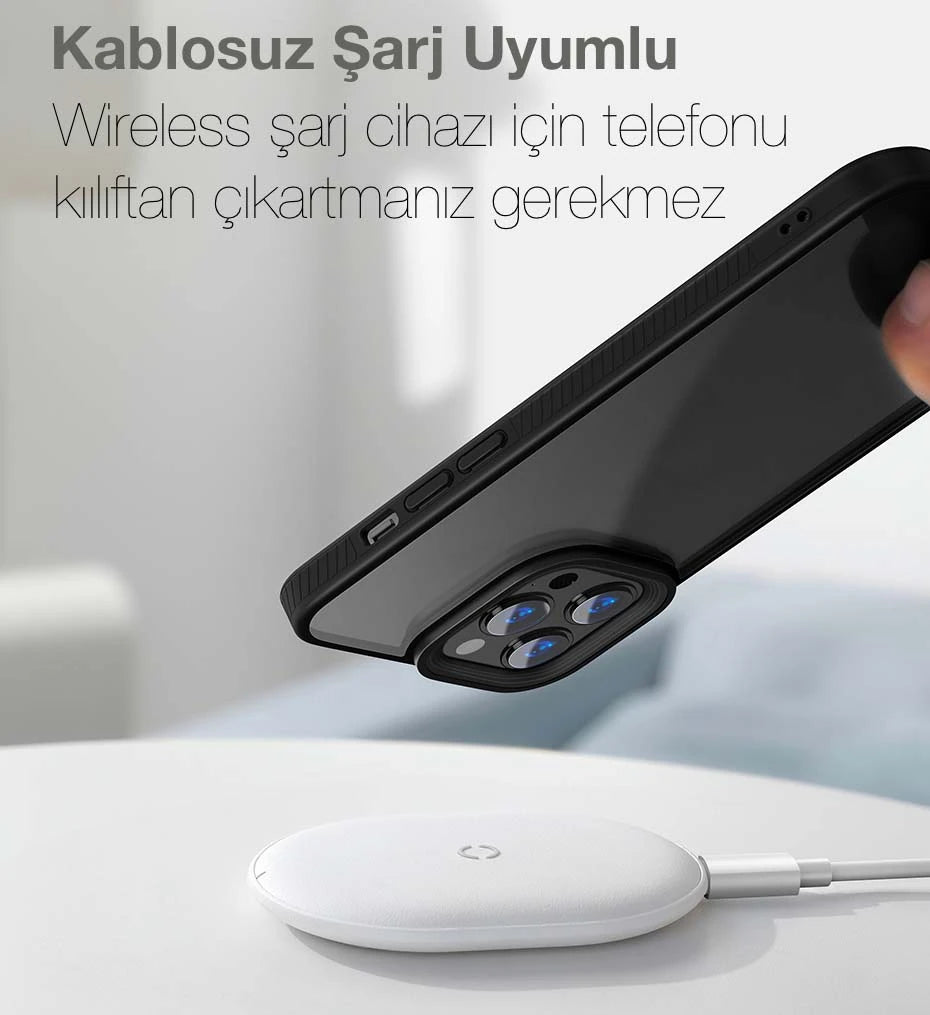 Baseus Crystal iPhone 13 Pro Max Kılıf Jel Çerçeve Zırhlı Silikon Kılıf-(5775) - Pembe