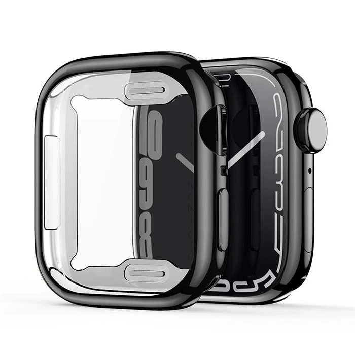 Dux Ducis Samo Series Apple Watch Ultra 49mm için Soft TPU Full Koruma Ultra İnce Silikon Kılıf-(5775) - Siyah