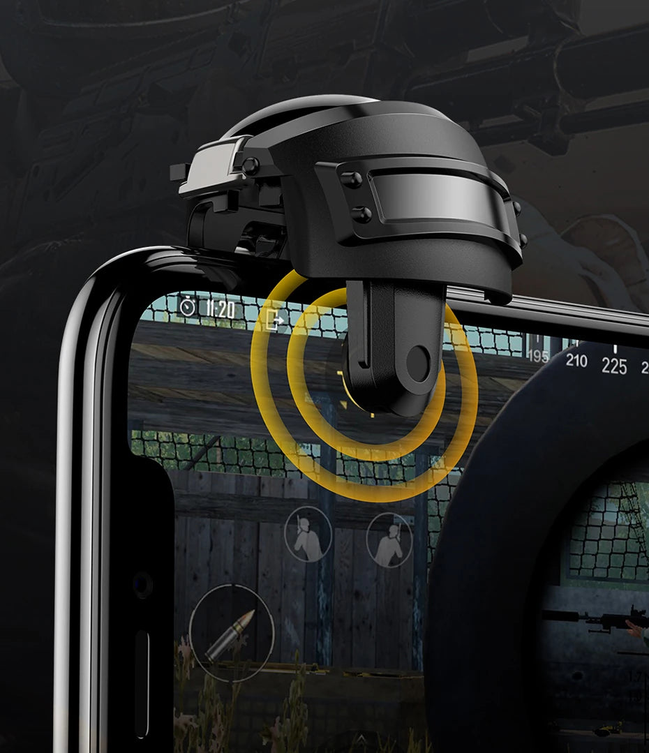 Baseus Gamo GA03 Gamepad Oyun Ateşleyici Tetik/ Level 3 Helmet PUBG Gadget-(5775) - Kamuflaj Yeşil