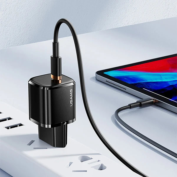 USAMS T36 20W Mini PD Hızlı Şarj Aleti 20W USB-C Güç Adaptörü-(5775) - Beyaz