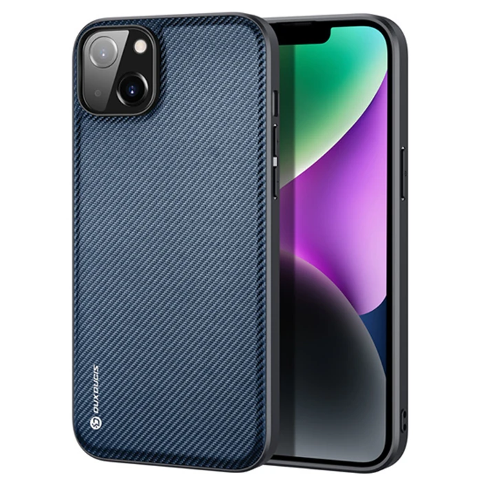 Dux Ducis Fino Serisi iPhone 14 6.1 inç Kılıf Premium Dokuma Silikon Kılıf-(5775) - Kırmızı