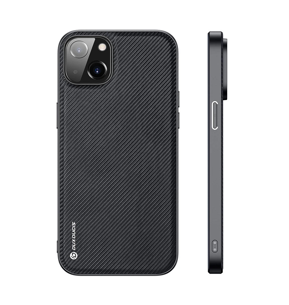 Dux Ducis Fino Serisi iPhone 14 6.1 inç Kılıf Premium Dokuma Silikon Kılıf-(5775) - Kırmızı