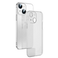 Ally iPhone 14 Plus 6.7inch Frosted Glass Şeffaf Kamera Korumalı Kılıf-(5775) - Beyaz