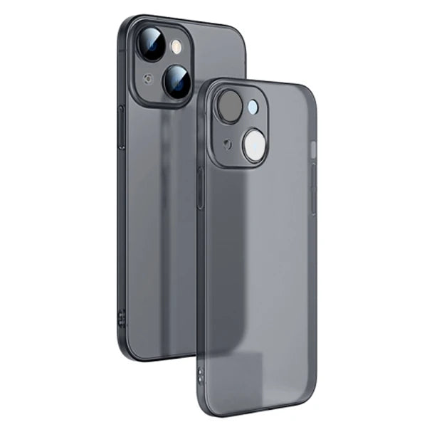 Ally iPhone 14 Plus 6.7inch Frosted Glass Şeffaf Kamera Korumalı Kılıf-(5775) - Beyaz