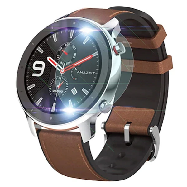 Amazfit GTR 47mm Tempered Cam Ekran Koruyucu-(5775) - Şeffaf 2