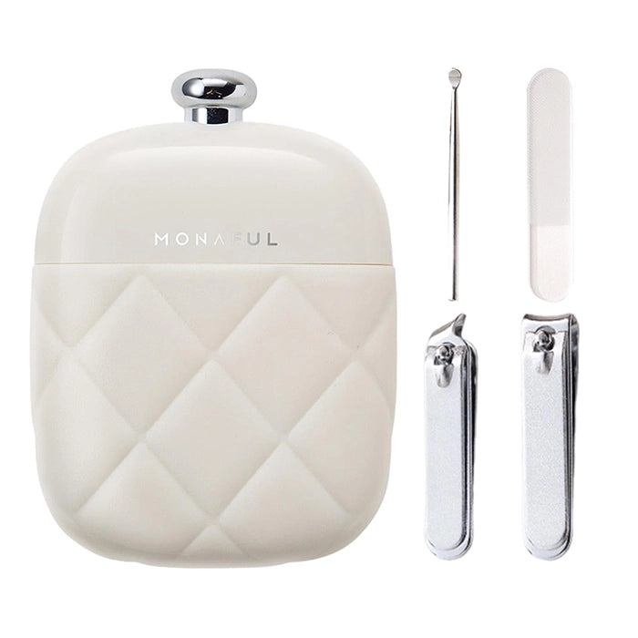 EZERE 4in1 Taşınabilir Tırnak Makası + Törpü + Kulak Kaşığı Bakım Seti-(5775) - Krem