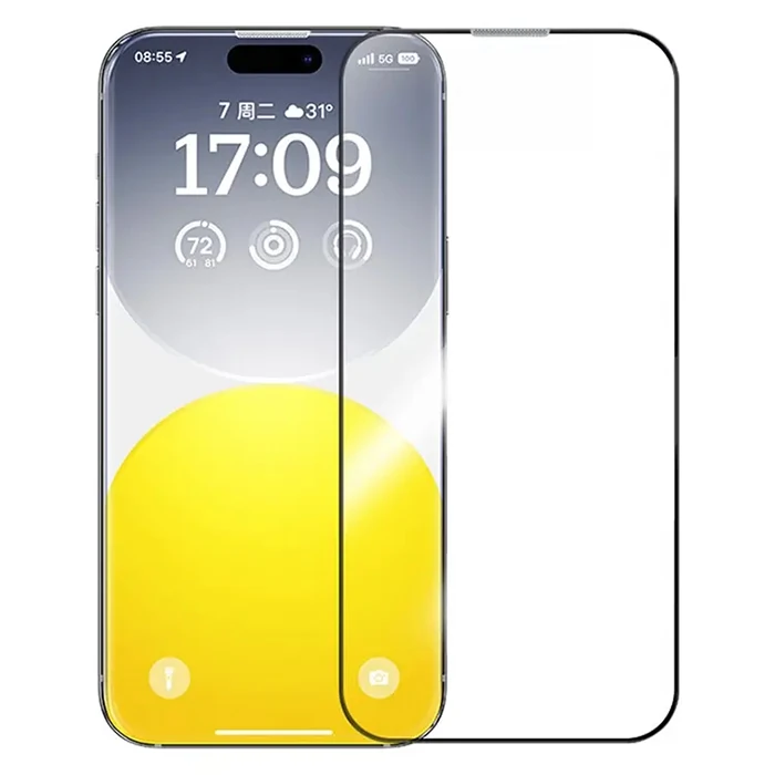 Baseus iPhone 15 Plus HD Tempered Full Koruma Cam Ekran Koruyucu-(5775) - Şeffaf 2