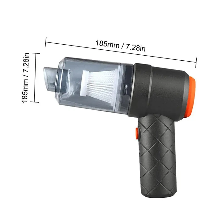 ALLY M2037 6000R Portatif Vakumlu Üflemeli Mini Araç Süpürgesi - Toz ve Kül Temizliği-(5775) - Siyah