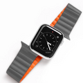 DUX DUCIS Apple Watch 42/44/45MM için Manyetik Zincir Versiyon PU Deri Kayış Kordon-(5775) - Mavi