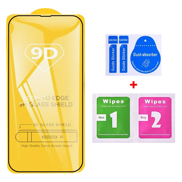 Ally iPhone 14 6.1 Full Glue-Tempered Cam Ekran Koruyucu-(5775) - Siyah