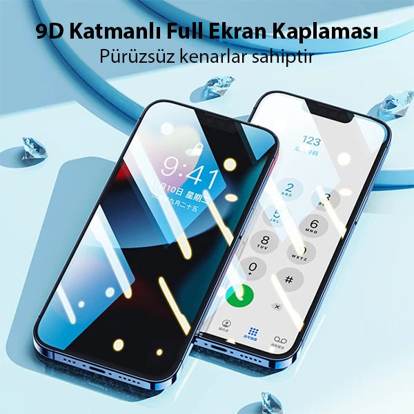 Ally iPhone 14 6.1 Full Glue-Tempered Cam Ekran Koruyucu-(5775) - Siyah