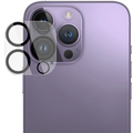 Ally iPhone 15 Pro-15 Pro Max Full Tempered Kamera Lens Koruma Camı-(5775) - Siyah