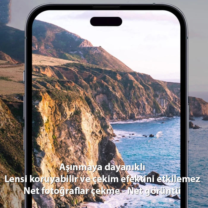 Ally iPhone 15 Pro-15 Pro Max Full Tempered Kamera Lens Koruma Camı-(5775) - Siyah