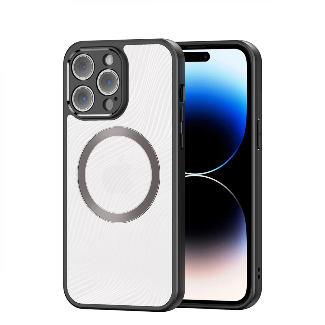 Dux Ducis iPhone 14 PRO Max Aimo Series MagSafe Premium Buzlu Sert PC-TPU Kılıf-(5775) - Siyah