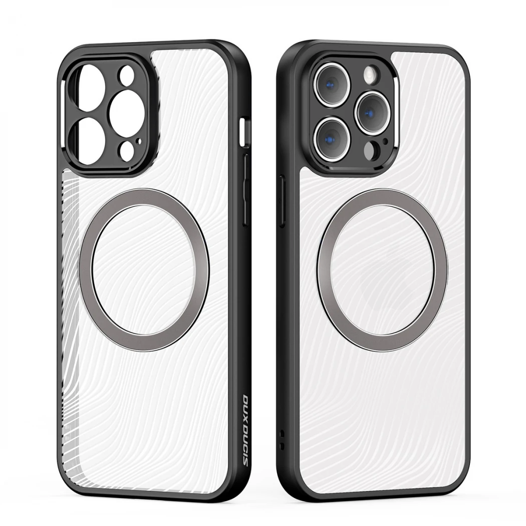 Dux Ducis iPhone 14 PRO Max Aimo Series MagSafe Premium Buzlu Sert PC-TPU Kılıf-(5775) - Siyah