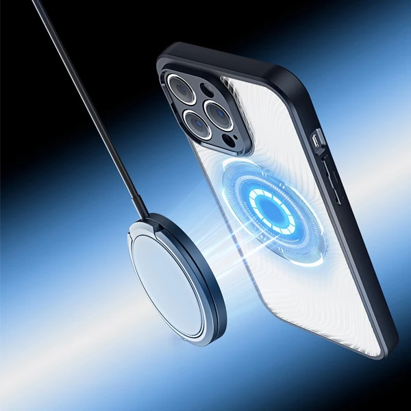 Dux Ducis iPhone 14 PRO Max Aimo Series MagSafe Premium Buzlu Sert PC-TPU Kılıf-(5775) - Siyah