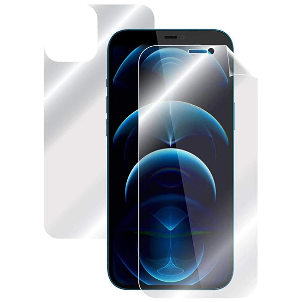 İPhone 12 Pro Max 6.7 Film Ön Arka Full Koruyucu Membran Nano Hidrojel Koruyucu Set-(5775) - Şeffaf 2
