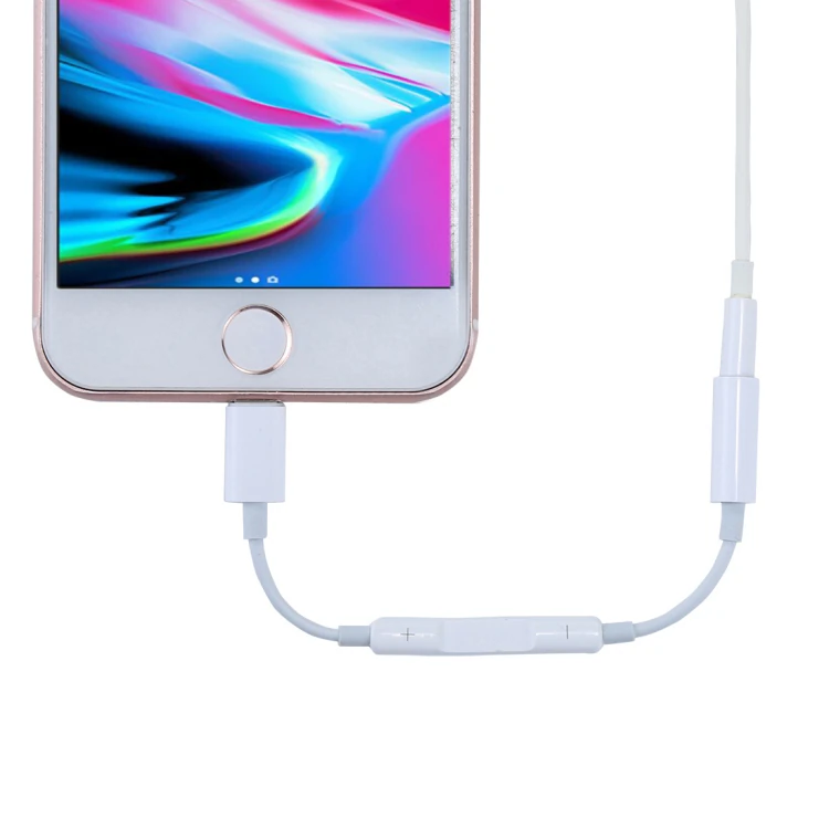 Ally Mh020 İPhone 14-13-12-11 Lighting 3.5mm Kulaklık Jakı Adaptörü-(5775) - Beyaz