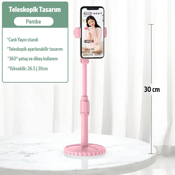 ALLY Portatif 360 ° Masaüstü Cep Telefonu Standı - Tutucu-(5775) - Turuncu