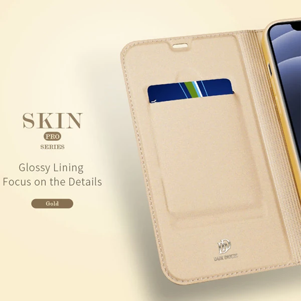 DUX DUCİS İPhone 12 Mini Kılıf Kapaklı Flip Cover Kılıf Skin Pro Series Kılıf-(5775) - Siyah