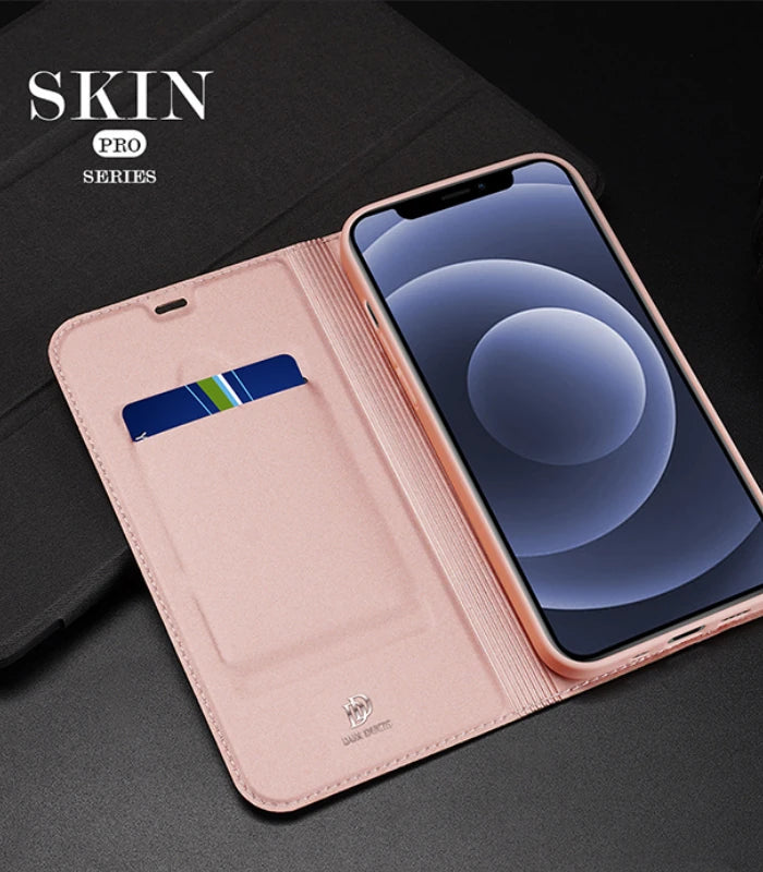DUX DUCİS İPhone 12 Mini Kılıf Kapaklı Flip Cover Kılıf Skin Pro Series Kılıf-(5775) - Siyah