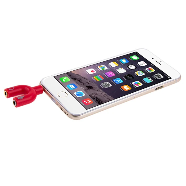 ALLY 3.5 mm Kulaklık Mikrofon Çoklayıcı 3.5 mm Splitter Dönüştürücü-(5775) - Kırmızı