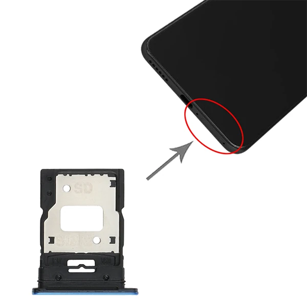 Xiaomi Mi 11 Lite Sim Hafıza Kart Kapağı Tutucu-(5775) - Siyah