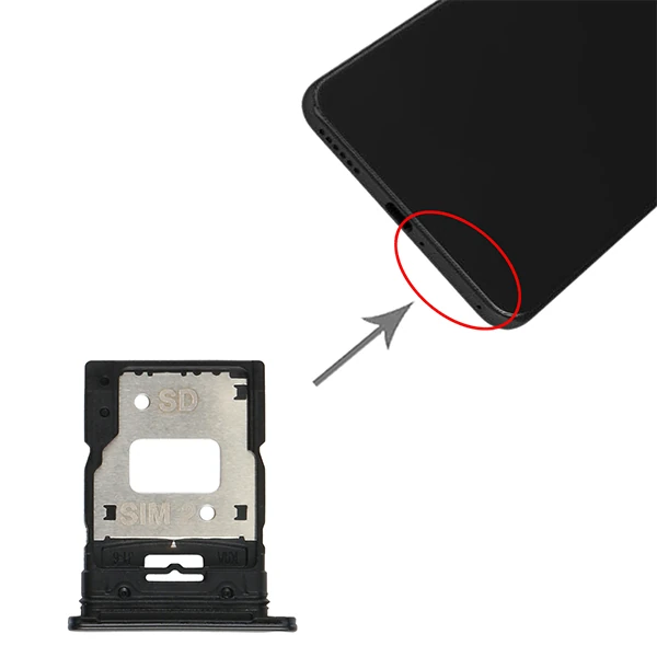 Xiaomi Mi 11 Lite Sim Hafıza Kart Kapağı Tutucu-(5775) - Siyah