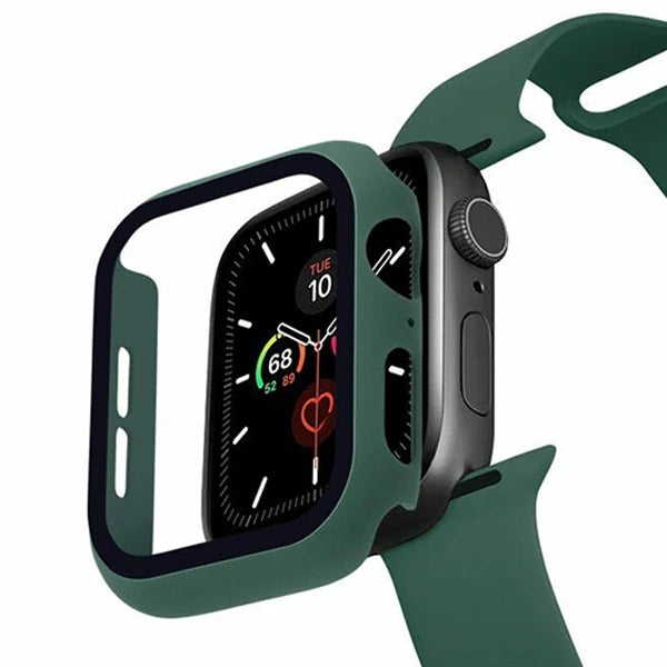 ALLY Apple Watch 4-5-6 40mm Silikon Kordon Kayış ve Ekran Koruyucu Kılıf-(5775) - Yeşil