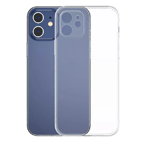 Baseus Simple Case iPhone 12 6.1 İnce Şeffaf Silikon Kılıf Kamera Korumalı-(5775) - Şeffaf 2