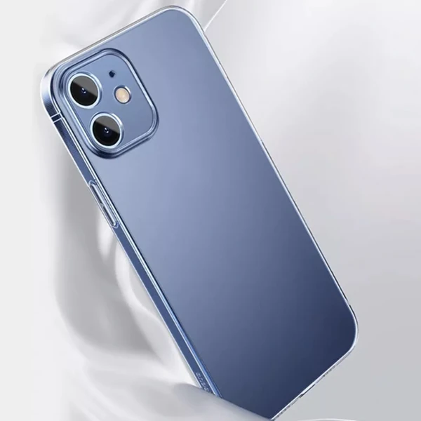 Baseus Simple Case iPhone 12 6.1 İnce Şeffaf Silikon Kılıf Kamera Korumalı-(5775) - Şeffaf 2