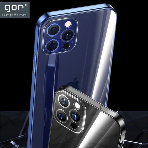 Gor İPhone 12 Pro Max 6.7 İnch Kılıf Kamera Korumalı Şeffaf Silikon Kılıf-(5775) - Şeffaf 2