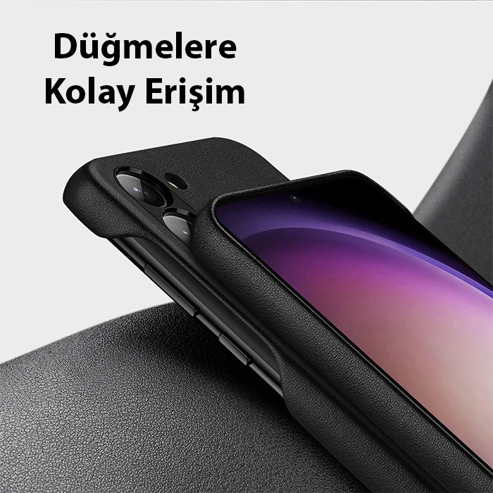 Dux Ducis SM Galaxy S23 Plus Grit Series PU Premium Kılıf-(5775) - Siyah