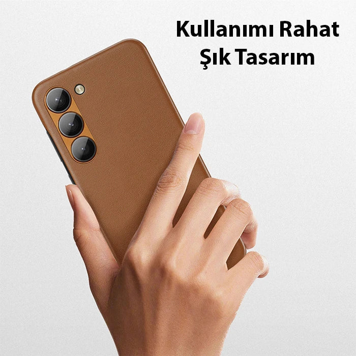 Dux Ducis SM Galaxy S23 Plus Grit Series PU Premium Kılıf-(5775) - Pembe