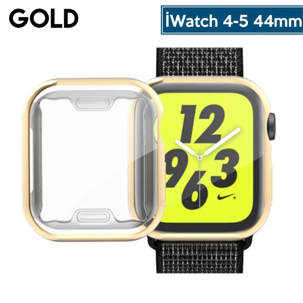 Ally Apple İWatch  44mm 360 Koruma Ultra Slim Silikon Kılıf-(5775) - Rose Gold