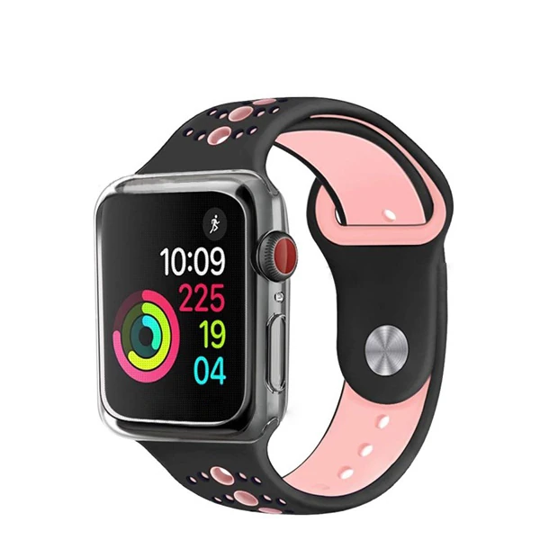Ally Apple İWatch  44mm 360 Koruma Ultra Slim Silikon Kılıf-(5775) - Rose Gold