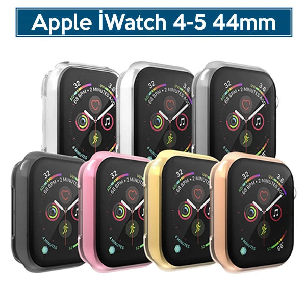 Ally Apple İWatch  44mm 360 Koruma Ultra Slim Silikon Kılıf-(5775) - Rose Gold