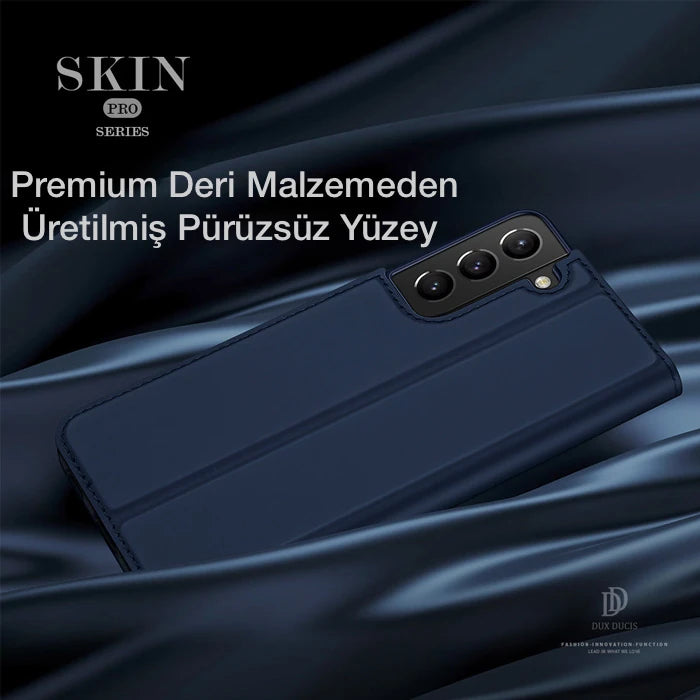 Dux Ducis SM Galaxy S21 Kılıf Kapaklı Flip Cover Kılıf Skinpro Series-(5775) - Siyah