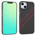 Hoco iPhone 14 Plus 6.7 Kılıf Kevlar Texture Darbe Emici Telefon Kılıfı-(5775) - Siyah-Mavi