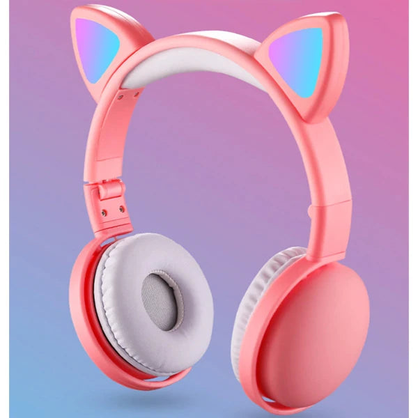 ALLY Kedi Kulak Kulaküstü Bluetooth 5.0 Kablosuz Kulaklık-(5775) - Pembe