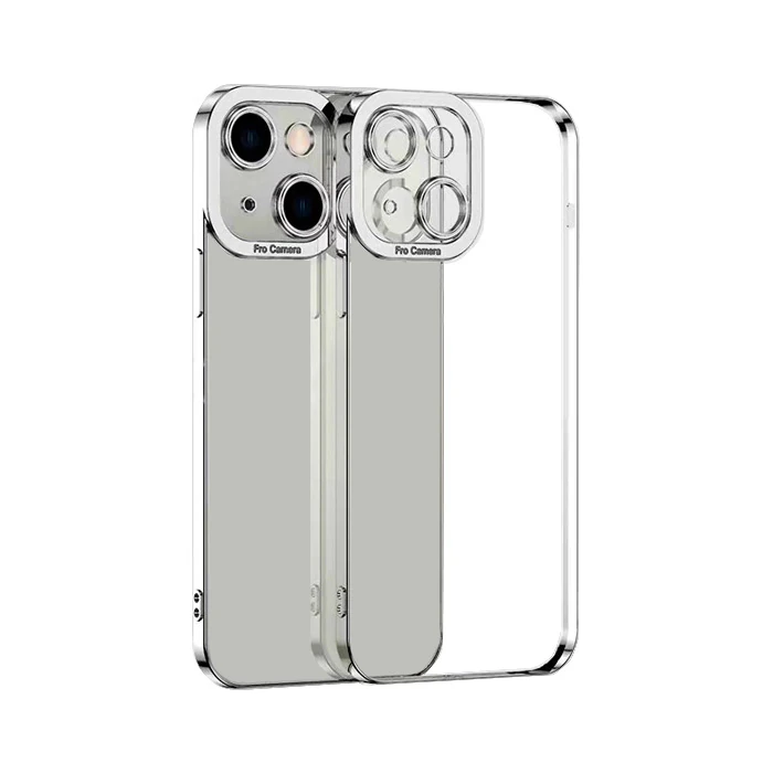 ALLY Fashion Series iPhone 13 6.1inç Kılıf Renkli Kenar Lazer Çerçeveli Silikon Kılıf-(5775) - Gold
