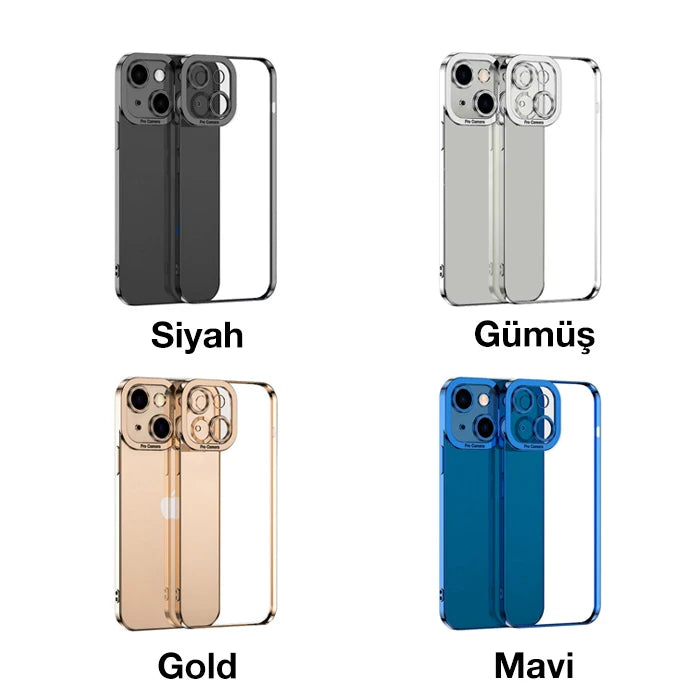 ALLY Fashion Series iPhone 13 6.1inç Kılıf Renkli Kenar Lazer Çerçeveli Silikon Kılıf-(5775) - Gold