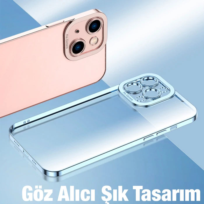 ALLY Fashion Series iPhone 13 6.1inç Kılıf Renkli Kenar Lazer Çerçeveli Silikon Kılıf-(5775) - Gold