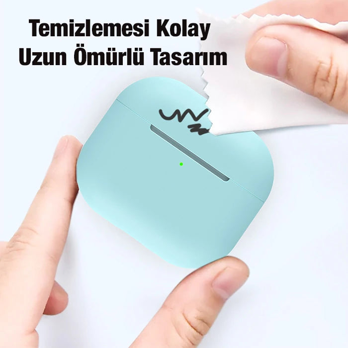 Ally Apple Airpods 3 için Ultra İnce Koruma Silikon Kulaklık Kılıfı-(5775) - Mavi