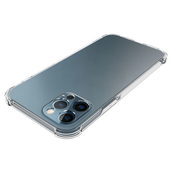 İPhone 12 Pro Max 6.7 Anti-Drop Silikon Kılıf Kamera Korumalı Şeffaf Silikon Kılıf-(5775) - Şeffaf 2