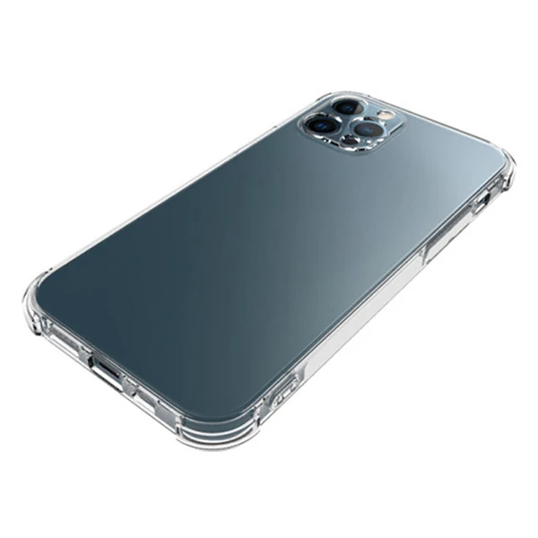 İPhone 12 Pro Max 6.7 Anti-Drop Silikon Kılıf Kamera Korumalı Şeffaf Silikon Kılıf-(5775) - Şeffaf 2