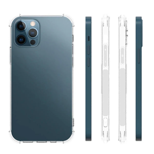 İPhone 12 Pro Max 6.7 Anti-Drop Silikon Kılıf Kamera Korumalı Şeffaf Silikon Kılıf-(5775) - Şeffaf 2