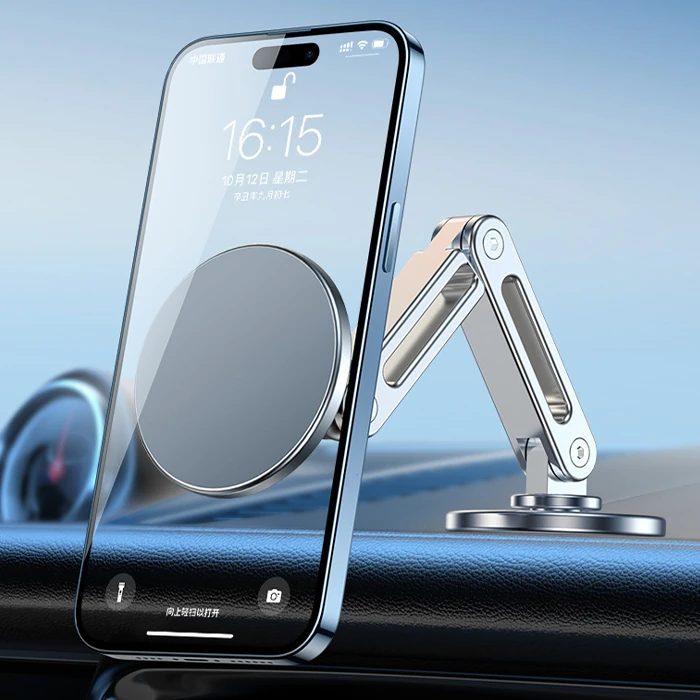 ALLY LF-256 Alüminyum Araç İçi Torpido Üstü Manyetik Telefon Tutucu-(5775) - Gri