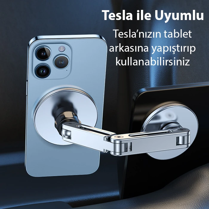 ALLY LF-256 Alüminyum Araç İçi Torpido Üstü Manyetik Telefon Tutucu-(5775) - Gri